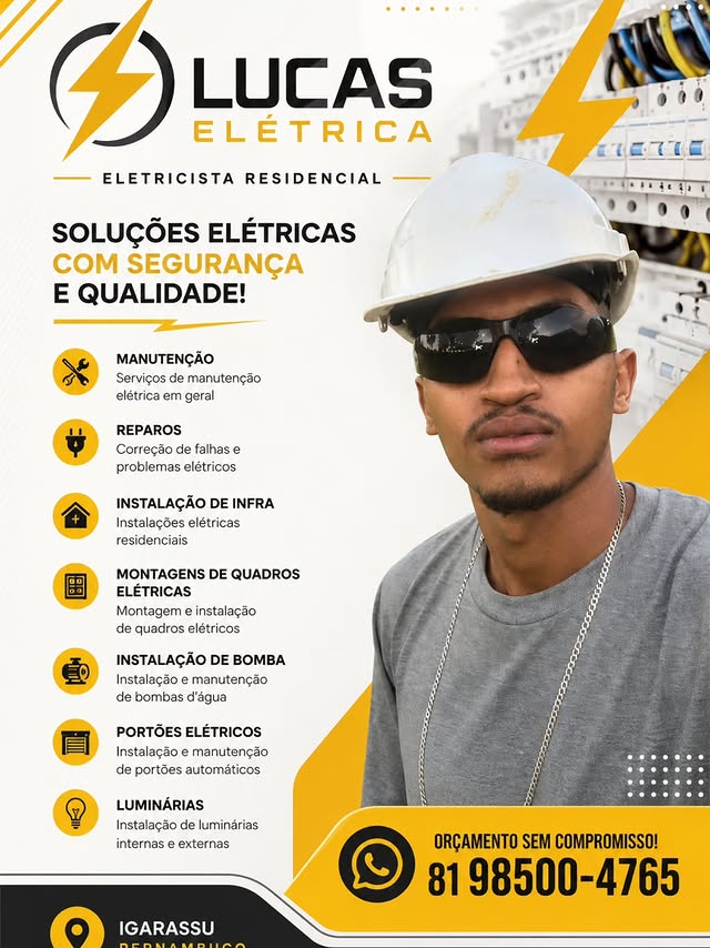 Eletricista realizando manutenção em Igarassu PE